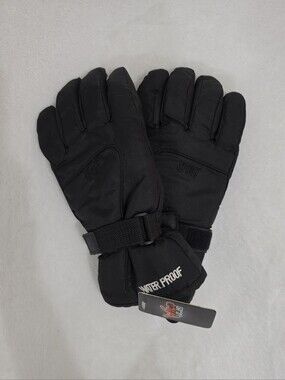 Wild Wear Waterproof Fleece Lined Winter Ski Gloves in Black Size M